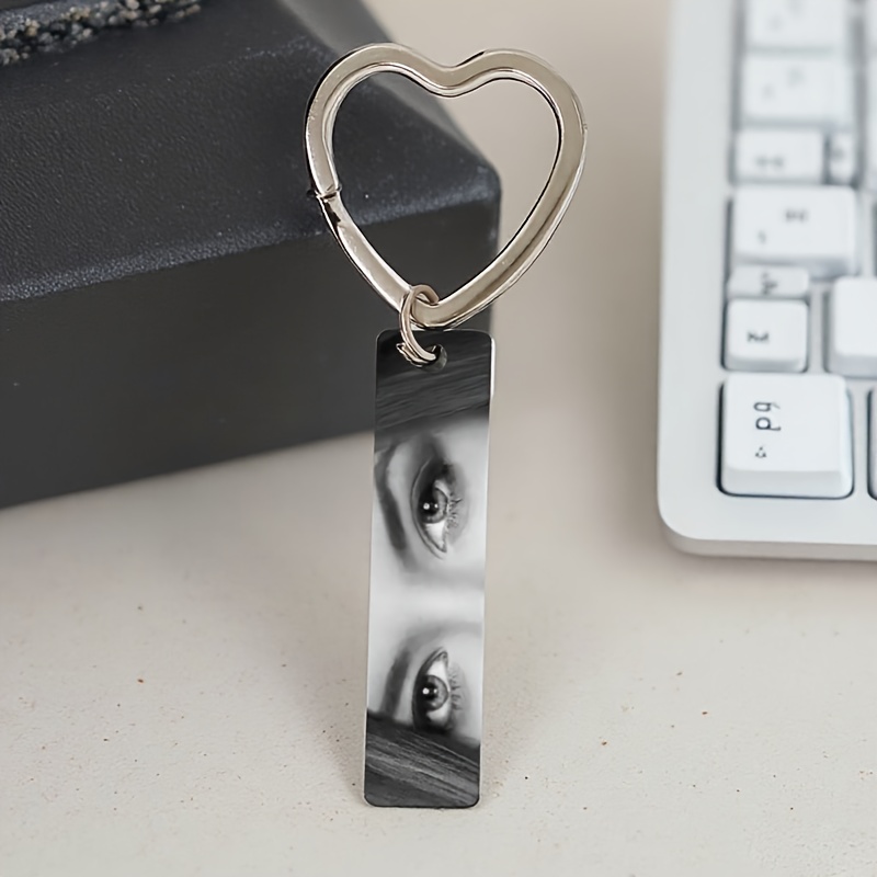 Initial Ring Custom - Custom Laser Engraved Keychain Heart Shape