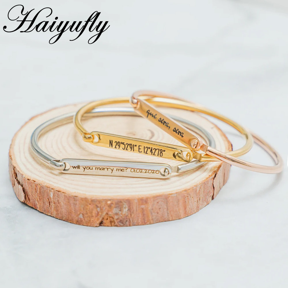 Haiyufly Engrave Name Horsesho - огляд і ціна Coordinates Bracelet