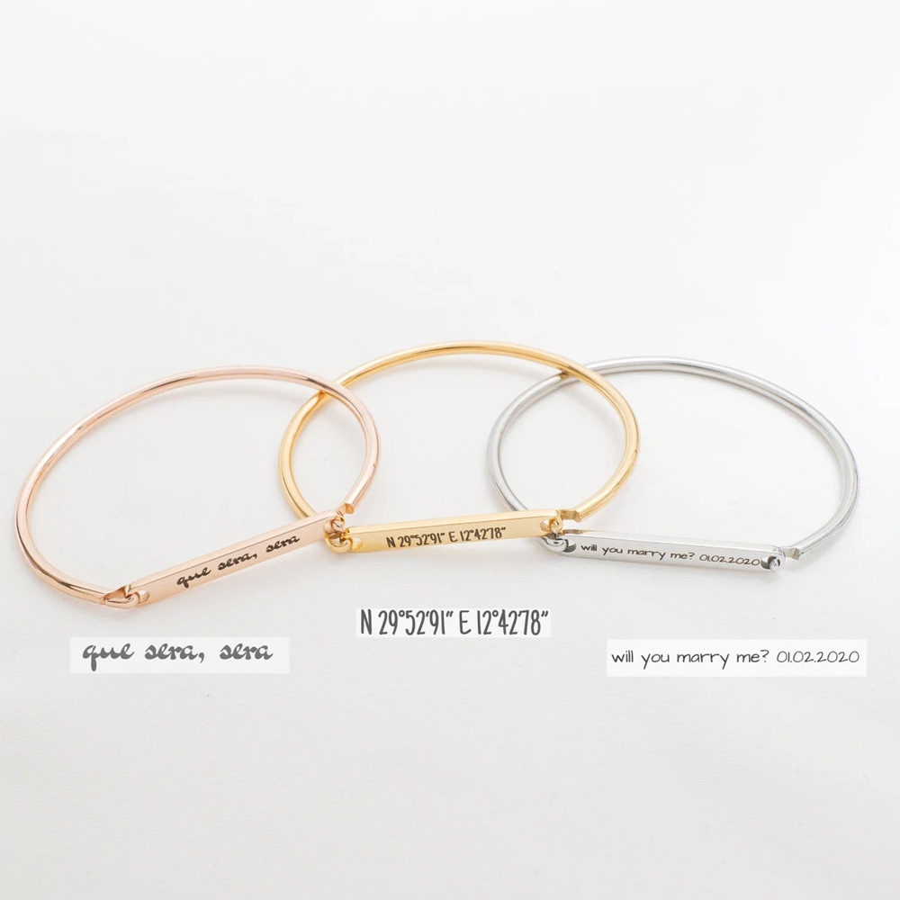 Haiyufly Engrave Name Horsesho - огляд і ціна Coordinates Bracelet