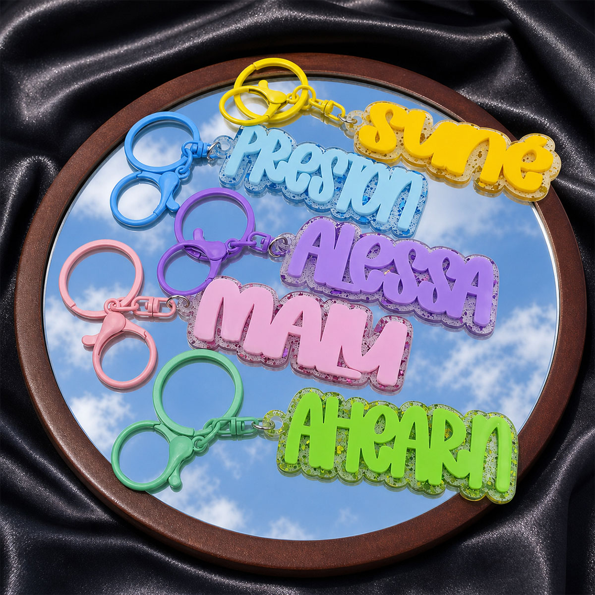 Custom Name Acrylic Keychain P - огляд і ціна Initial Ring Custom