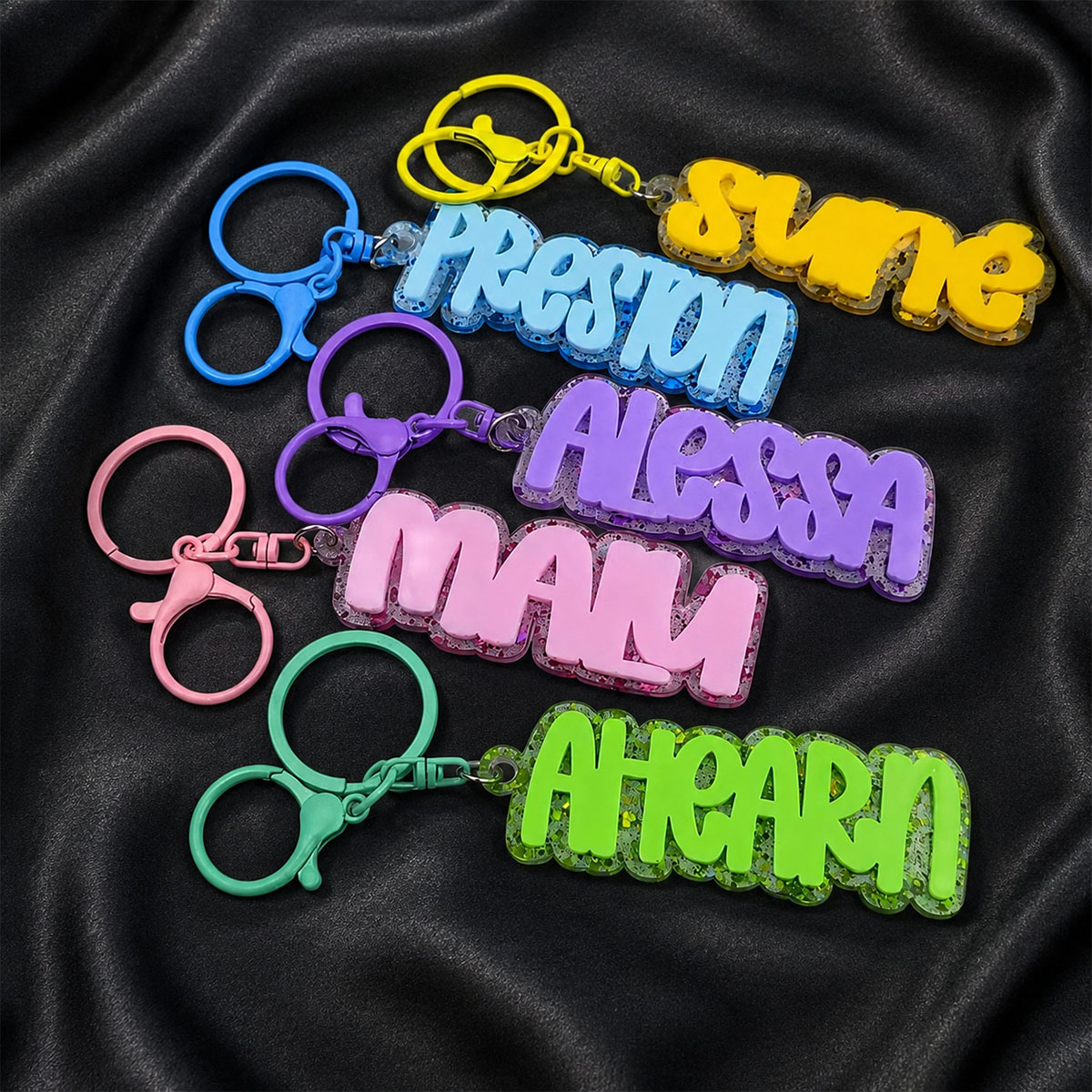 Custom Name Acrylic Keychain P - огляд і ціна Initial Ring Custom
